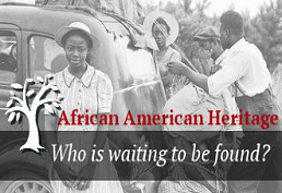 African American Heritage with image of four people standing by a car