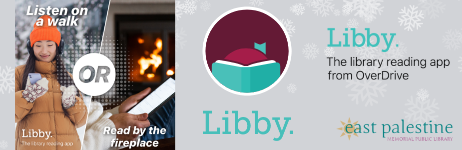 Libby on a walk or by the fireplace with Libby logo
